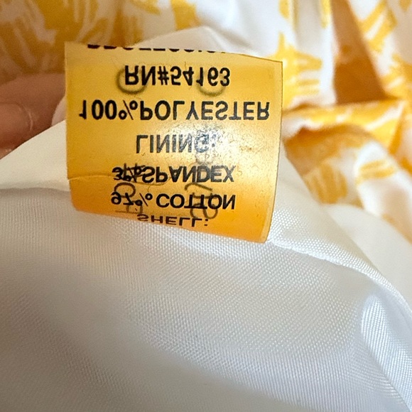 Calvin Klein Yellow Fit & Flare Dress Tie Waist Wedding Guest Banquet S 6 (Est) - Picture 6 of 10